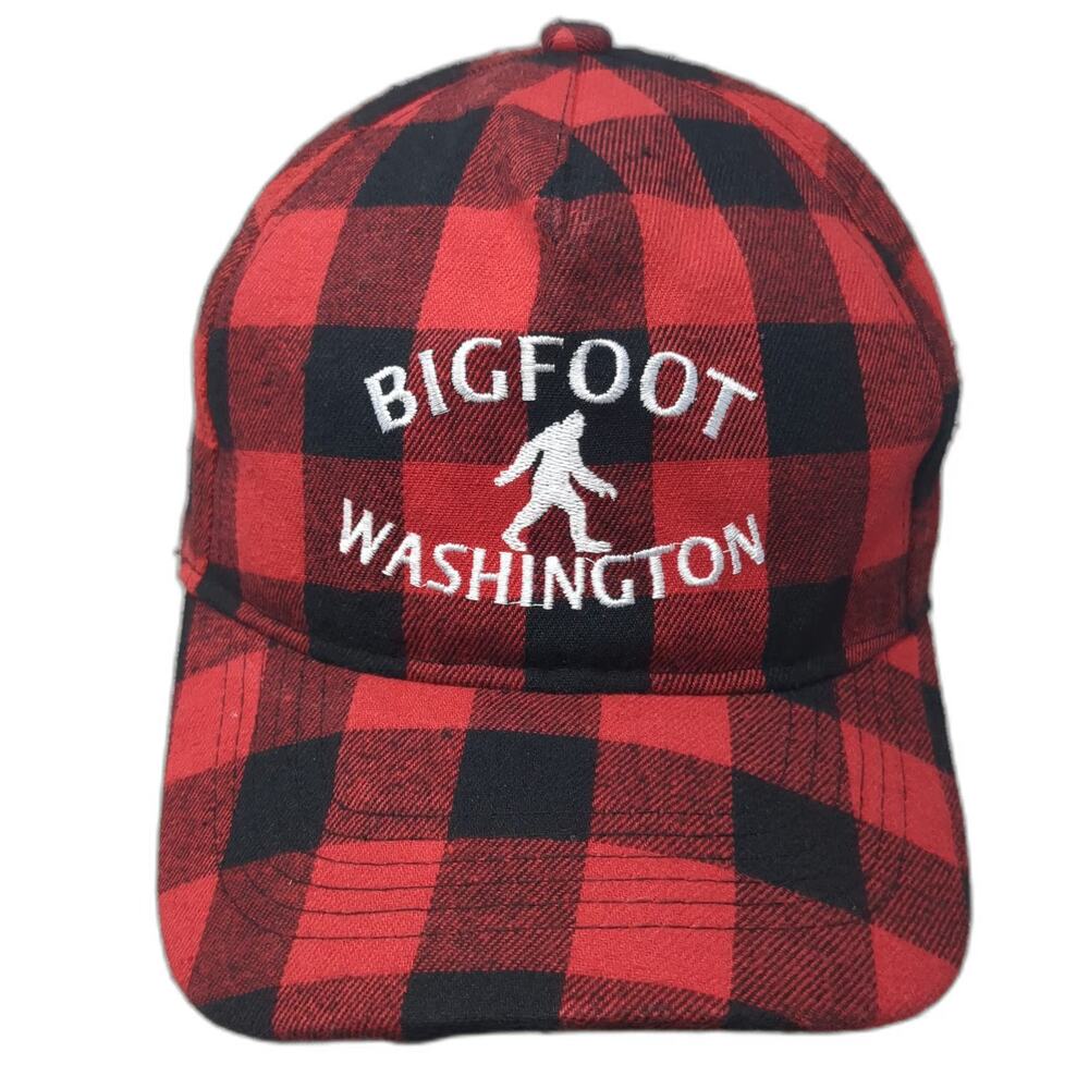 SNCO 5 Panel Red Hat One Size Bigfoot Washington Plaid Sasquatch Checkered